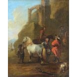 Anonymous (17th-18th century): painting (o/d) 'scene with blacksmith' (34x27cm)