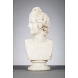 I. Kossos 1858: sculpted marble bust 'Apollo' (h53cm)