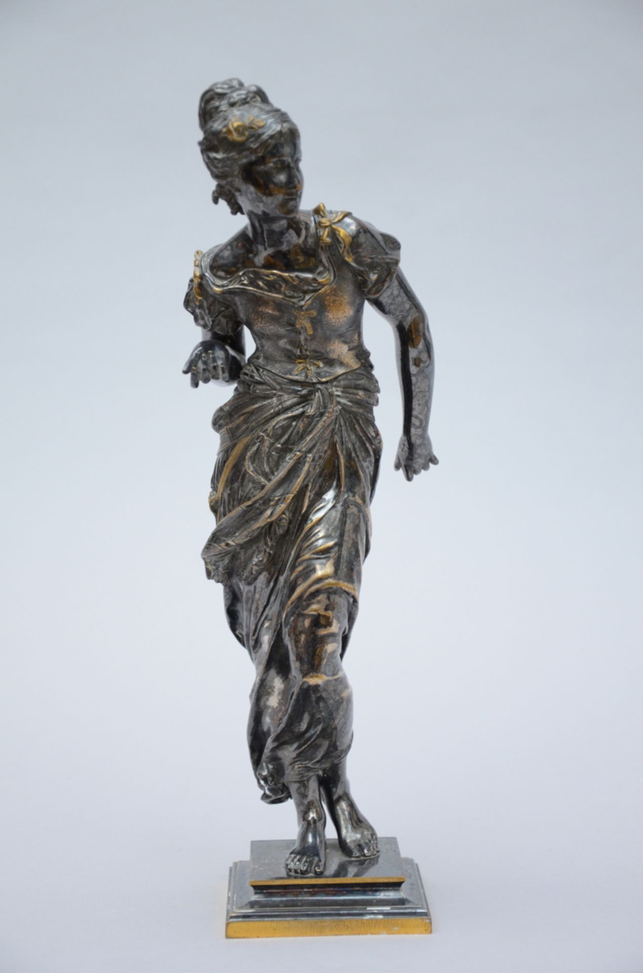 Gaudez: silver plated bronze 'Diana' (h41cm)