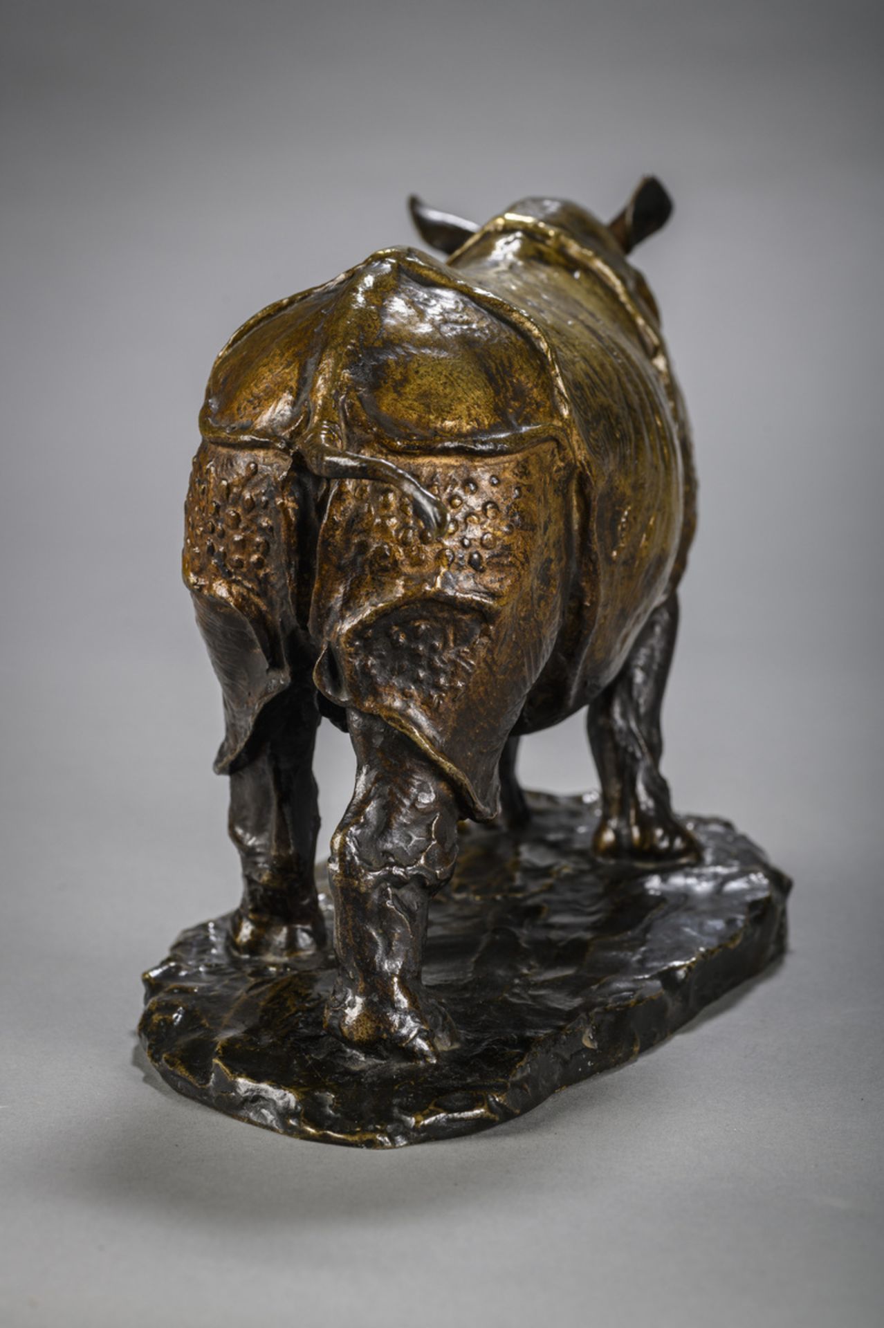 Edouard Navellier: rare bronze sculpture 'Rhinocéros de l'Inde', inscription: engraved and patinated - Image 3 of 7