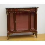 Empire style display case in mahogany and gilt bronze (118x116x45cm)