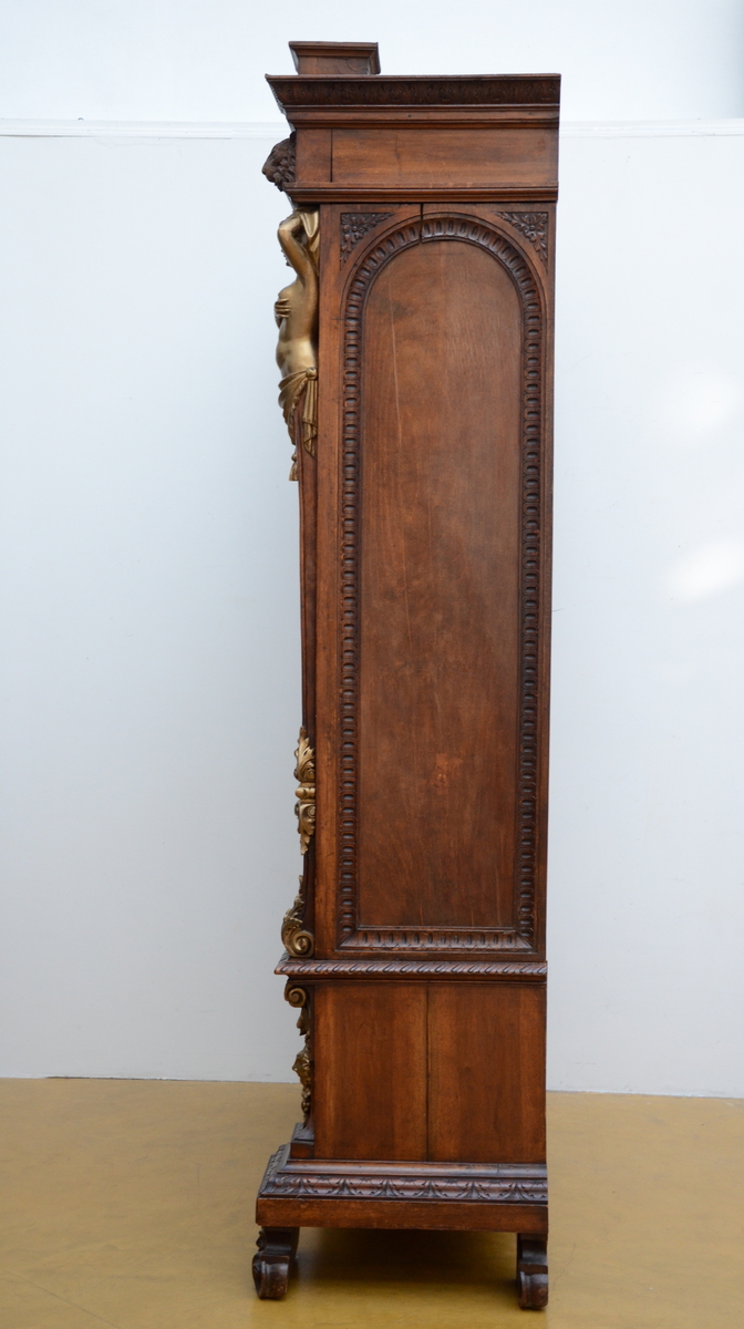 Display case carved in walnut (224x133x53cm) - Image 2 of 4