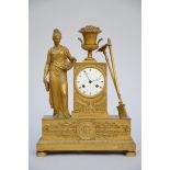 A gilt bronze Empire clock 'farmer', Liège (43x32x13cm) (*)