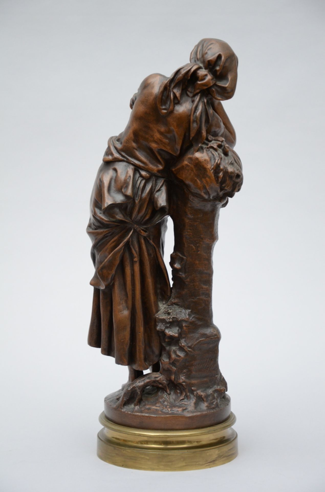 Moreau Mathurin: statue in bronze 'shepherdess' (h55cm) - Image 3 of 5