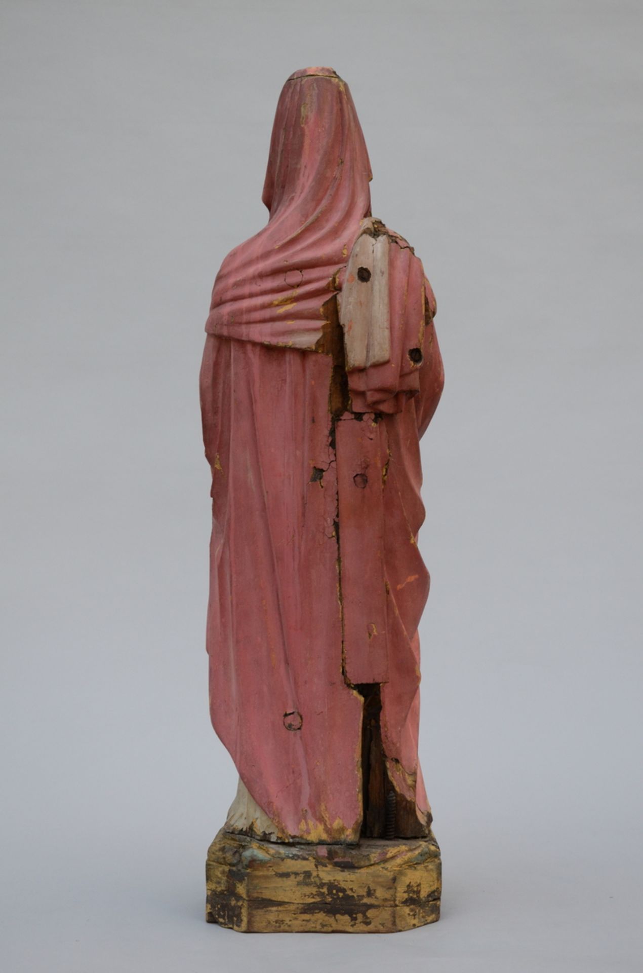 Polychrome statue in wood 'St. John from Britto', Goa (h87cm) (*) - Image 3 of 4