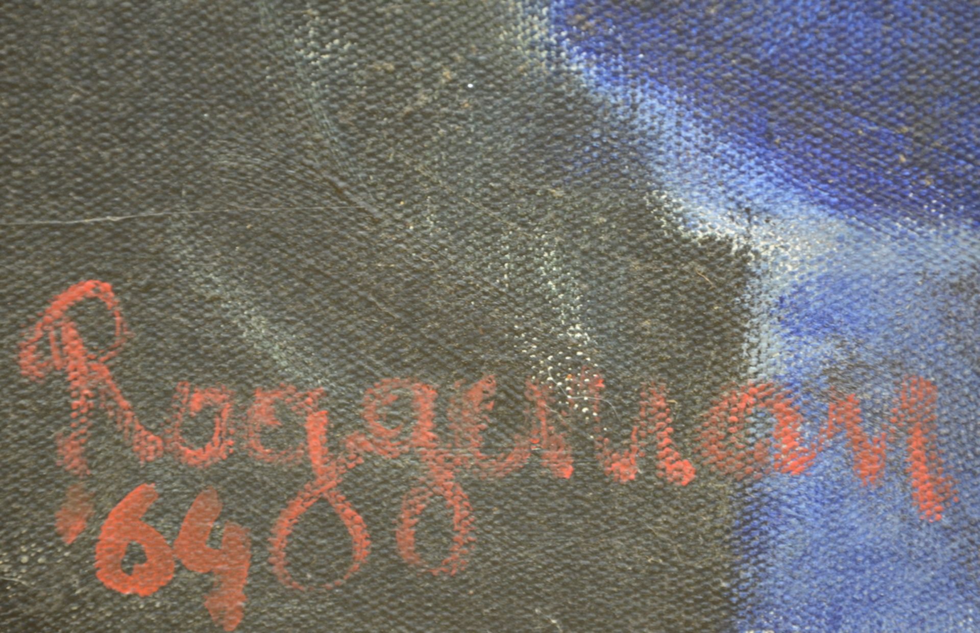 Fons Roggeman: 1964 painting (o/c) 'le bourgeois' (120x65 cm) - Bild 2 aus 3