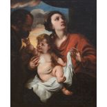 Antwerp school (17th century): painting (o/c) 'the Holy Family' (82x103)