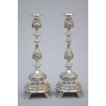 A pair of silver Louis-Philippe chandeliers (h41cm)