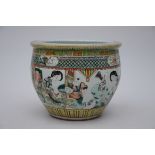 Chinese famille verte fishbowl 'court ladies', 19th century (h25 x dia 31cm) (*)