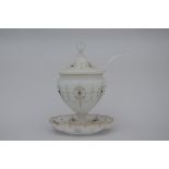 A punch bowl in opaline with spoon (H42 dia30cm) (*)