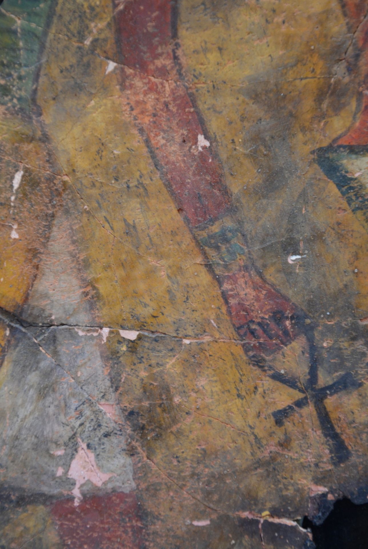 A fragment of an Egyptian wall painting 'Horus' (h30x18cm) - Bild 3 aus 3