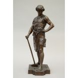 Picault: bronze sculpture 'Pax et Labor' (H74cm)