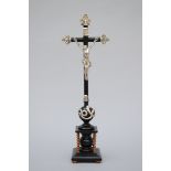 Crucifix in wood with silver elements (h54cm)