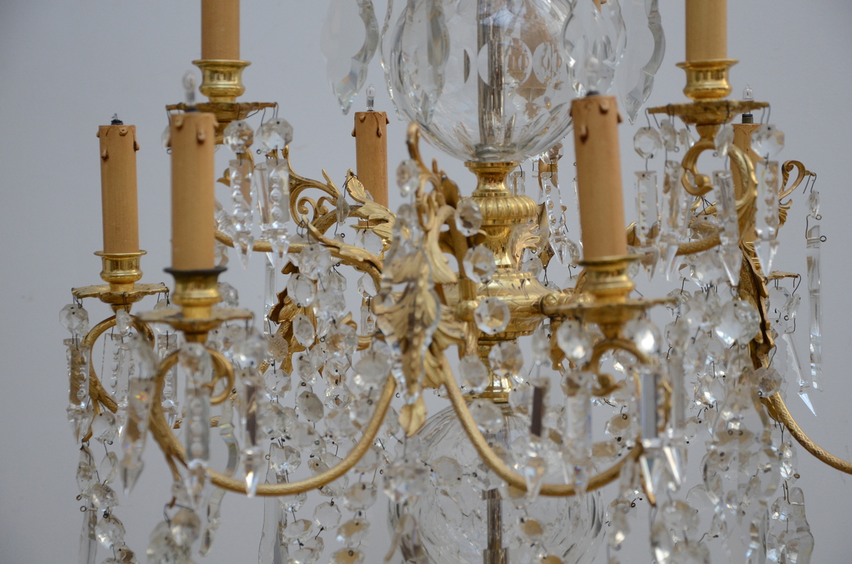 A copper chandelier with crystal plaques (1.20x70cm) - Image 3 of 3