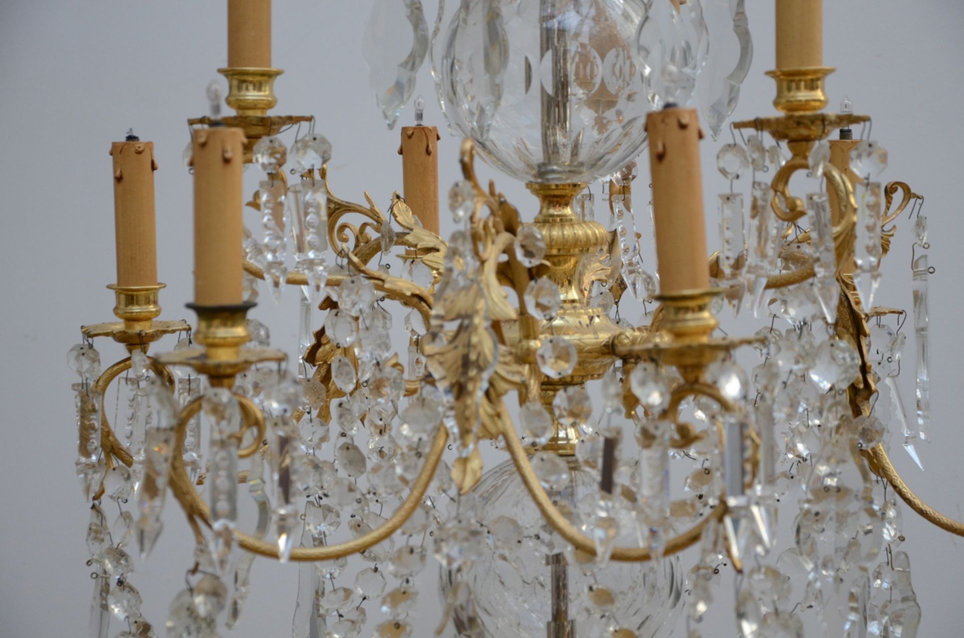 A copper chandelier with crystal plaques (1.20x70cm) - Bild 3 aus 3