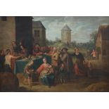 Anonymous, after Teniers (17th-18th century): painting (o/c) '7 works of mercy' (64x90cm)