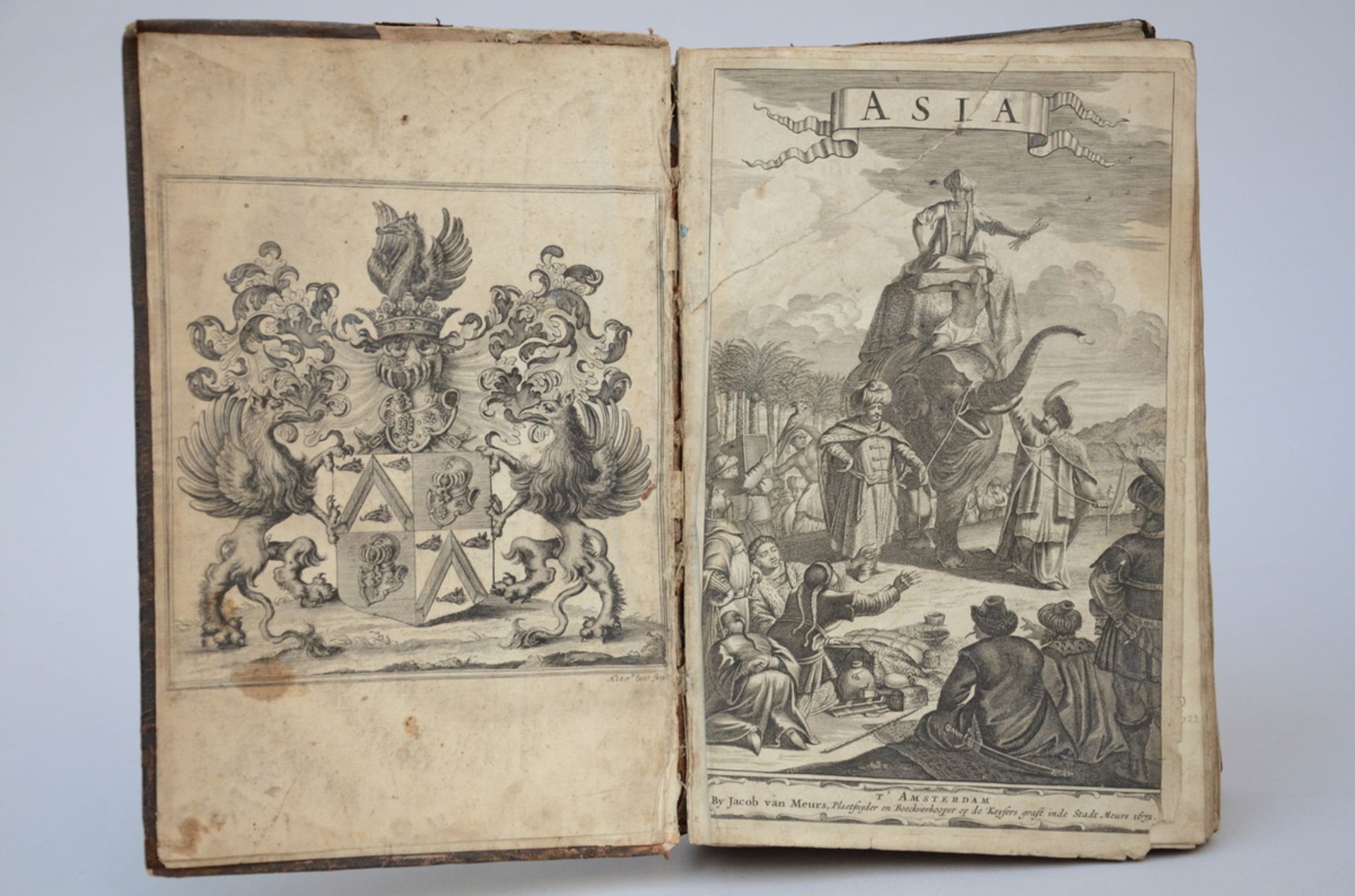 Olfert Dapper: book 'Asia, het rijk des grooten mogols en een groot gedeelte van Indiën' 1672 ( - Image 4 of 6