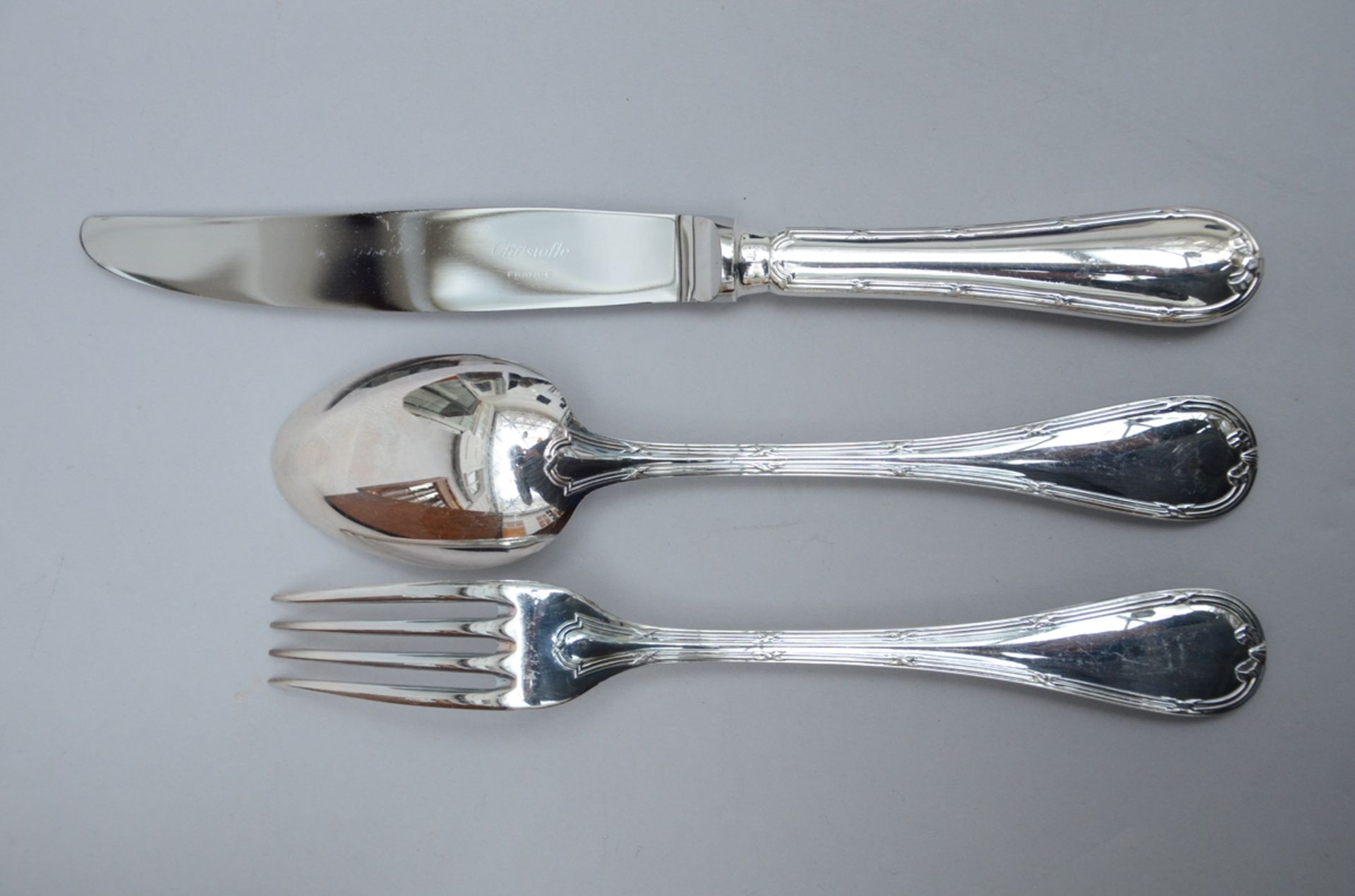 Christofle: silver plated cutlery set in wooden case (*) - Image 3 of 4