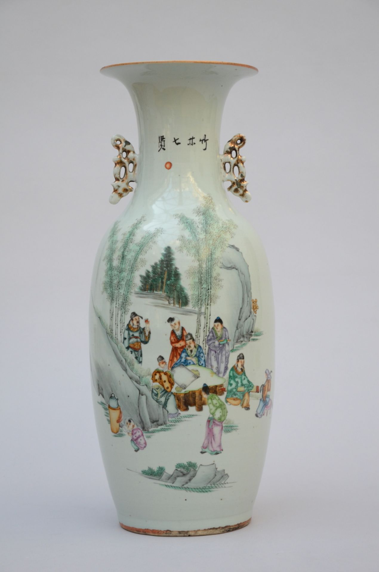 Chinese porcelain vase 'sages in a bamboo forest' (h57.5cm)