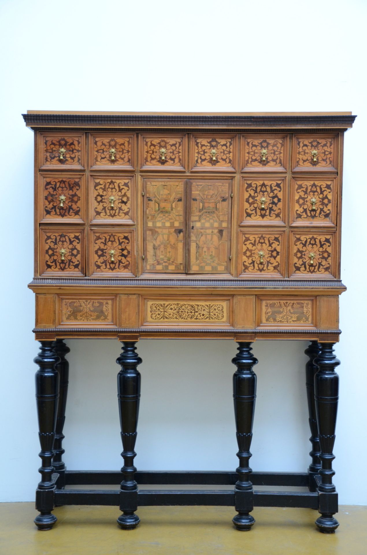 Cabinet with marqueterie inlaywork, 19th century (160x121x42cm)