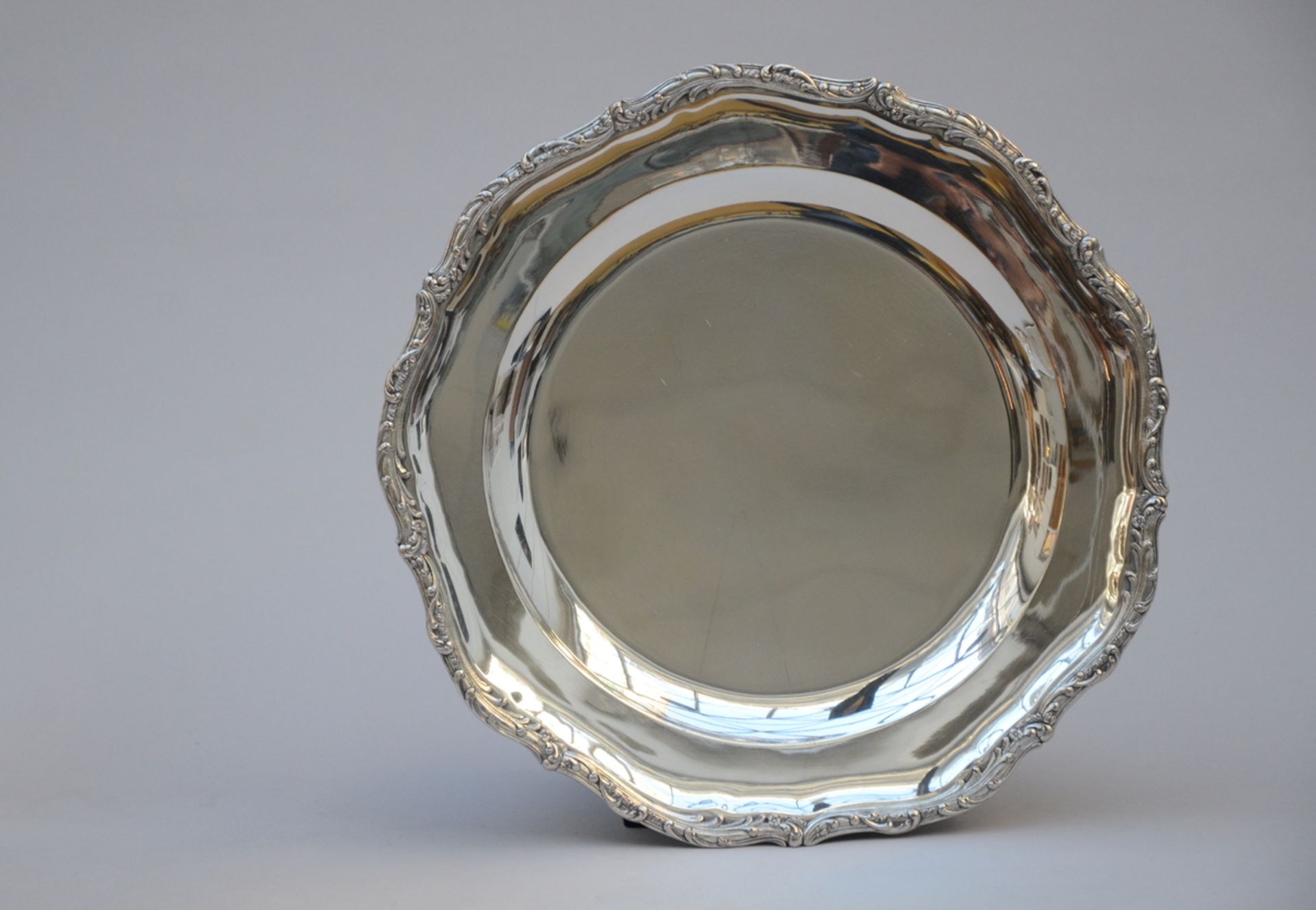 Three-piece silver set: oval and round dish with sauce bowl (925/1000) - Image 2 of 5