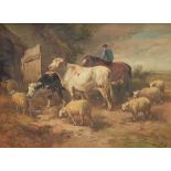 Henry Schouten: painting (o/c) 'animal scene' (72x100cm)