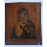 An Russian icon 'Madonna and Child' (35x30cm) (*)