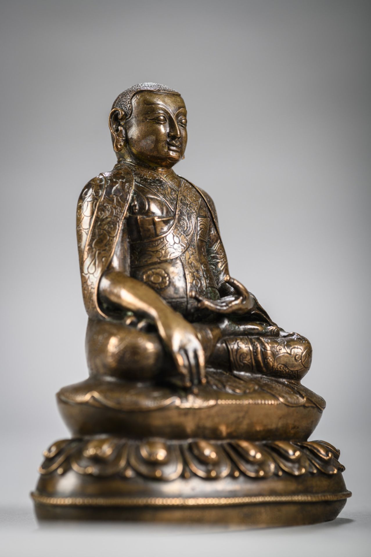 Tibetan sculpture 'portrait of a Shakya lama, possibly Khon Konchok Gyalpo', 15th - 16th century ( - Image 2 of 8