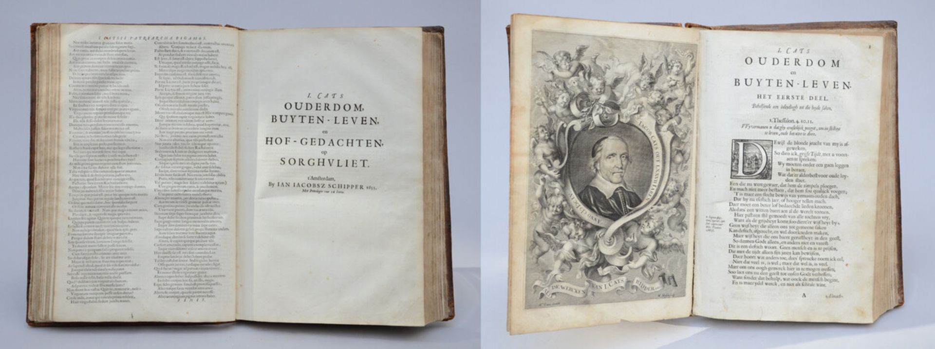 Book consisting of 2 tomes 'Jacob Cats', Amsterdam 17th Century (38x25cm) - Bild 4 aus 4