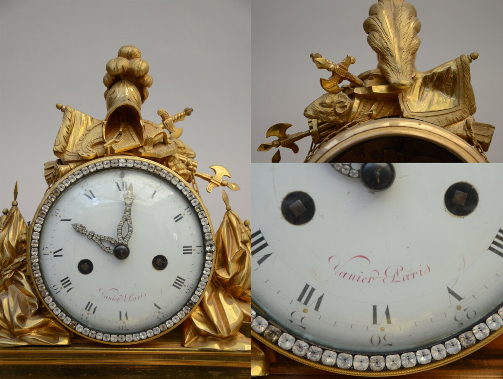 A rare gilt bronze clock 'Le déserteur' par Vanier à Paris, Louis XVI period (52x33x22cm) - Image 4 of 5