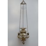 Silver God lamp, Mons 18th century (H34 dia27cm)