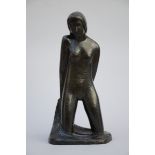Jozef Cantré (posthumous): bronze sculpture 'swimmer' (H56cm)