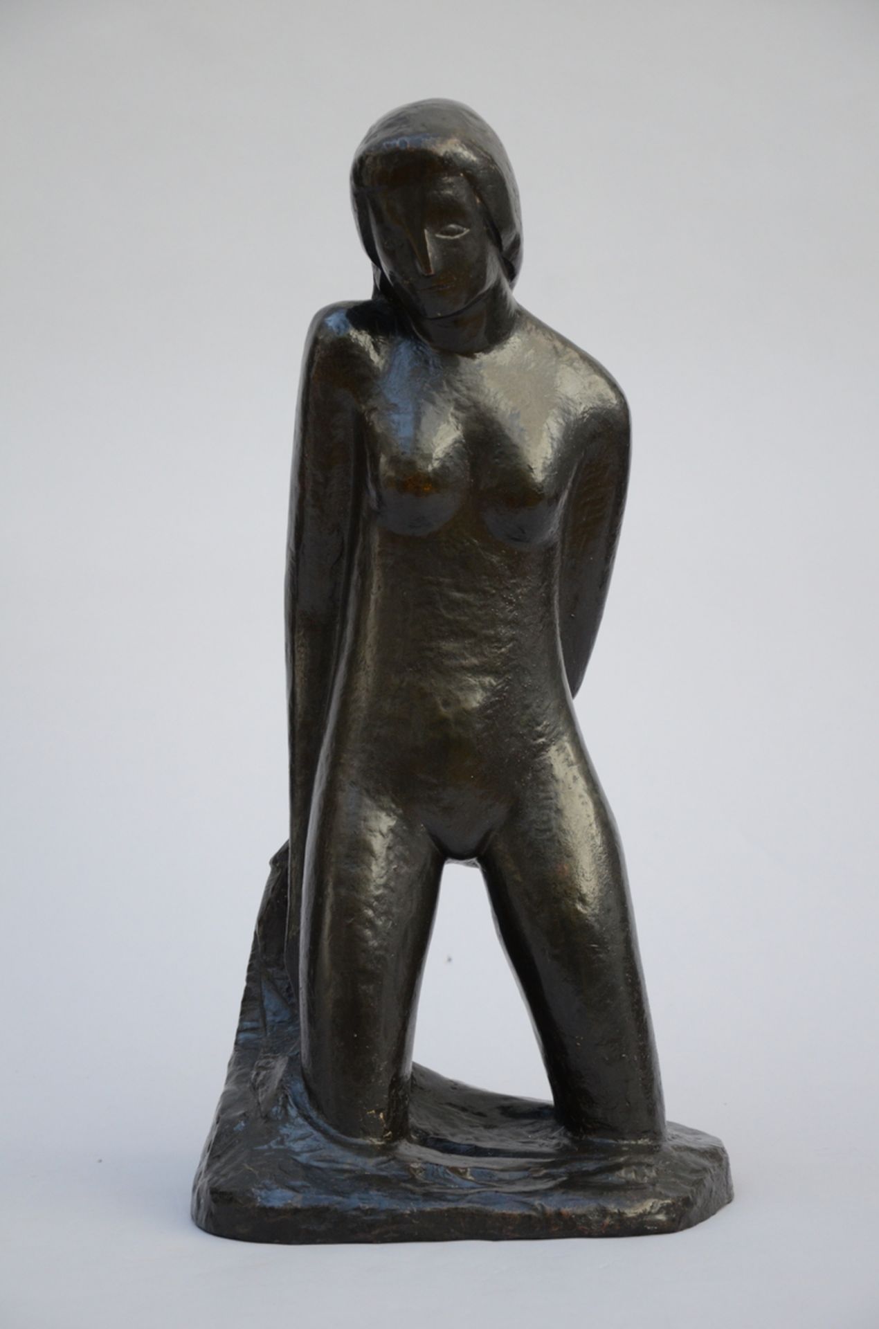 Jozef Cantré (posthumous): bronze sculpture 'swimmer' (H56cm)