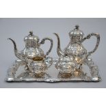 A silver coffee set, Rococo style (830/1000)