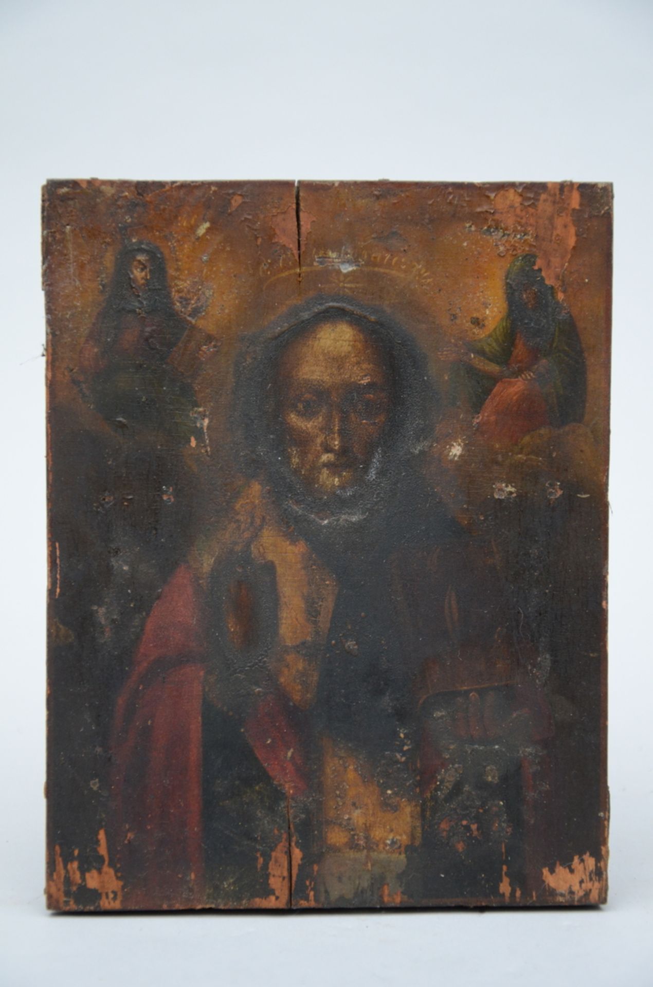 Small icon with silver fittings 'St. Nicholas' (23x18cm) (*) - Image 2 of 4