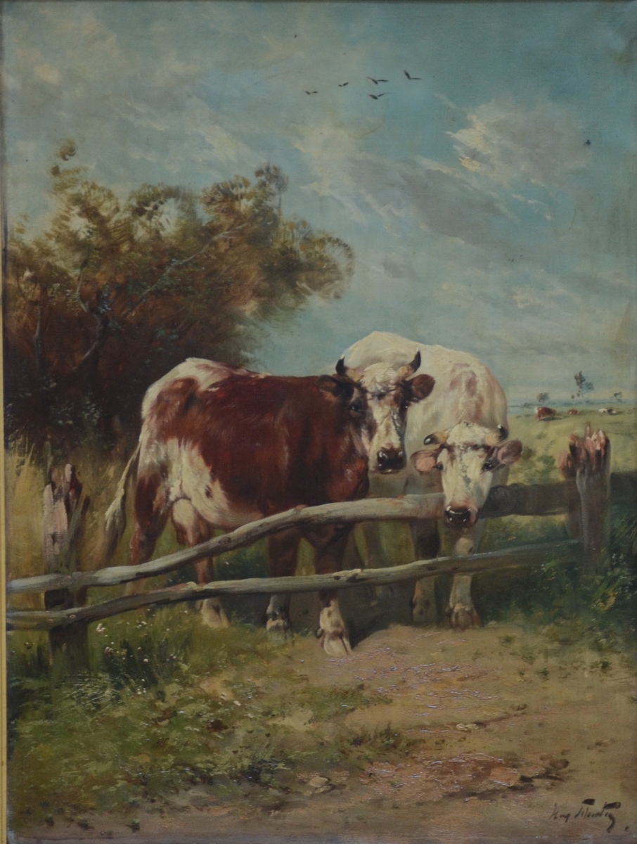 Schouten: painting (o/c) 'Cows in a landscape' (80x60cm)