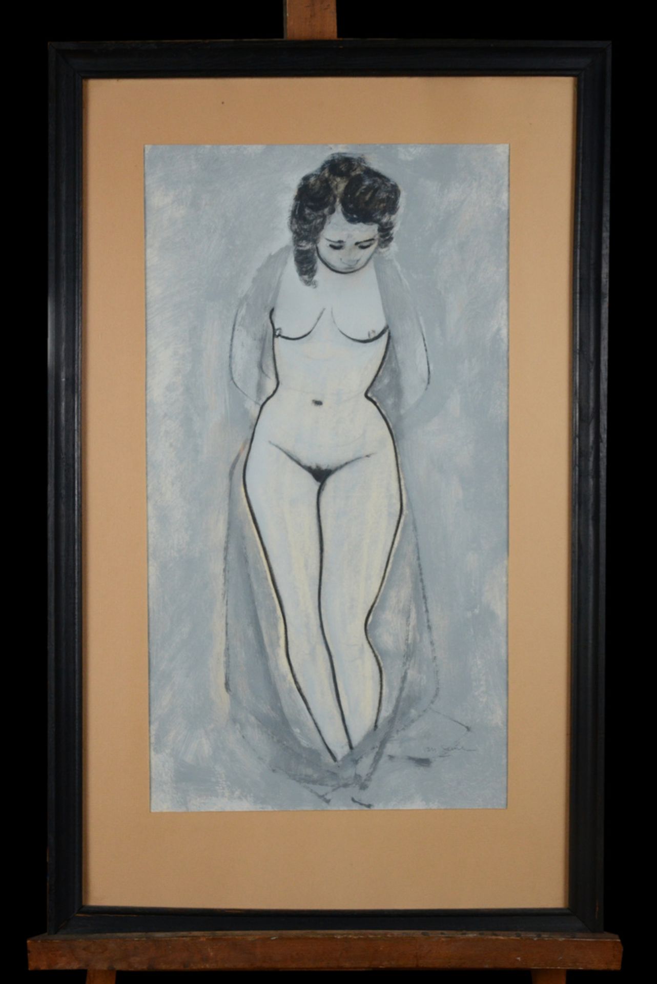 Maurice van Saene: gouache on paper 'nude' (63x34cm) - Image 2 of 3