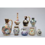 Lot: 8 different Art Deco vases, Boch (h12 to 31cm) (*)