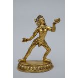 Dancing Dakini in gilt bronze (H23cm)