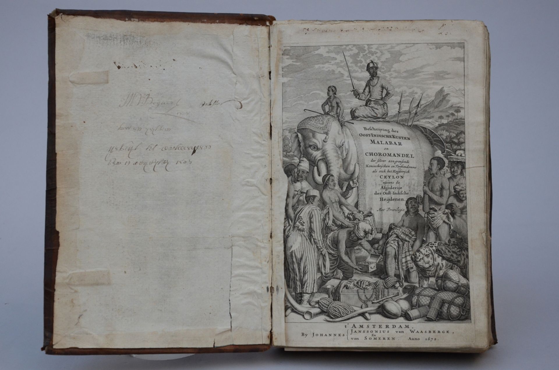 Philippus Baldaeus: boek 'Naauwkeurige beschryvinge van Malabar, Choromandel en Ceylon', 1672 ( - Image 3 of 7