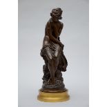 Moreau Mathurin: bronze statue 'draped lady' (h 71 cm)