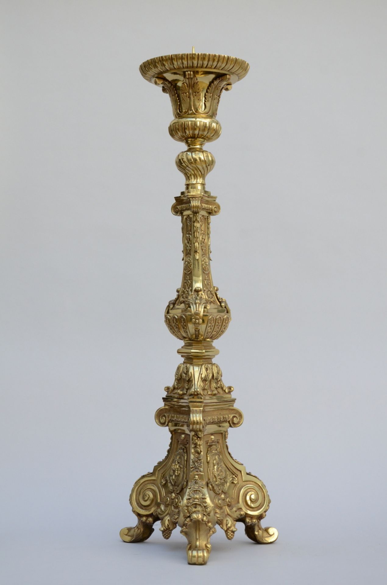 A large bronze church candlestick (H100cm) - Image 3 of 3