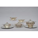 Part of a table service in silver, seven pieces