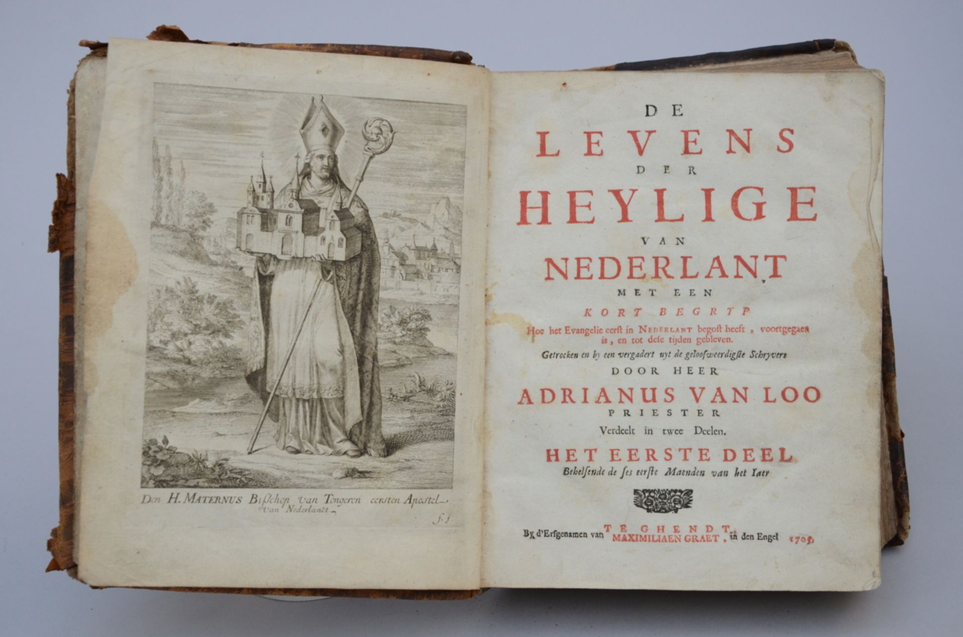 Book: 'de levens der Heylige van Nederlant', 1705 (26x20cm)(*)