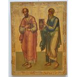 A large Russian icon 'Evangelists Peter and Paul' (117x90cm)