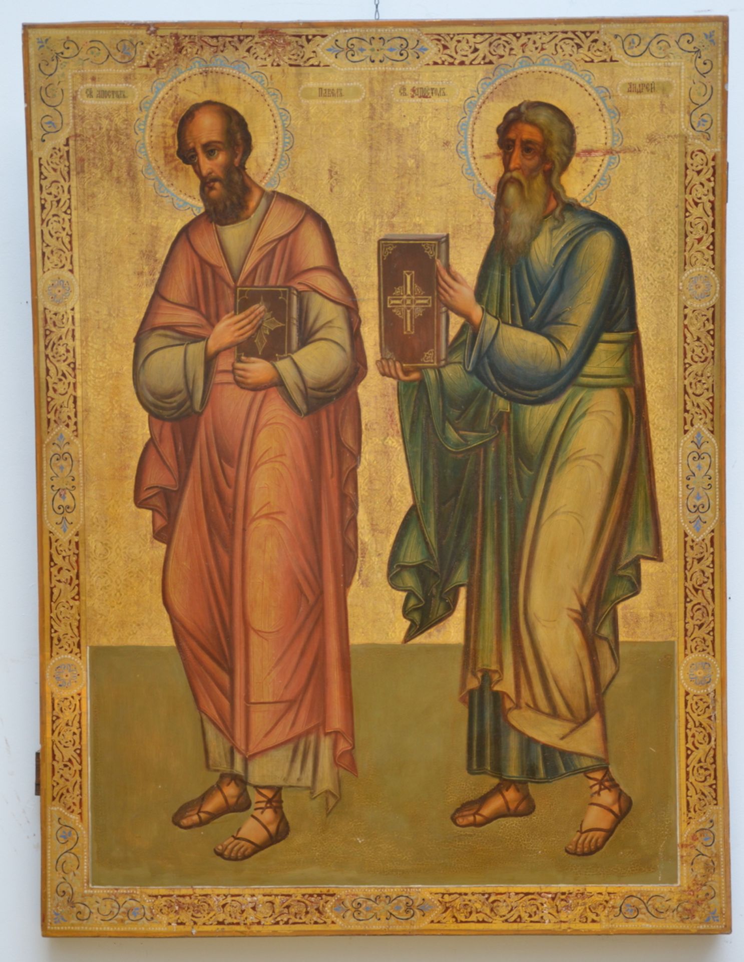 A large Russian icon 'Evangelists Peter and Paul' (117x90cm)