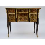 A Napoleon III desk with Boulle inlaywork (84x96x57cm) (*)