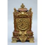 Large 'Henry II' clock in bronze and wood (73x41x34cm)