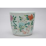 Planter in Chinese porcelain 'Peonies' (H35 dia40cm)