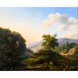 De Walsche: painting (o/c) 'landscape with animals' (70x85cm)